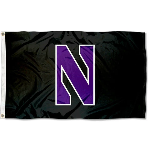 Northwestern Wildcats Black Flag Large 3x5 Cover