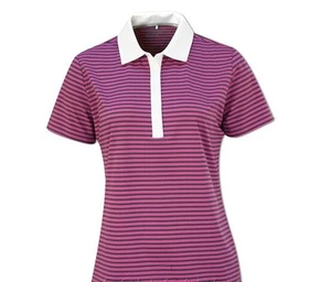 Nike Golf Stretch Stripe Polo Golfshirt Damen Gr. S M Lila Weiß 541949 636 - Bild 1 von 5