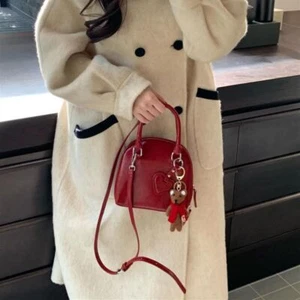 Large Capacity Shoulder Bag with Heart Pendant Handbag Cute Crossbody Bag - Picture 1 of 12
