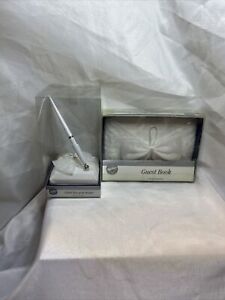 Wilton Guest Book & Pen Set New Gray/Silver/White