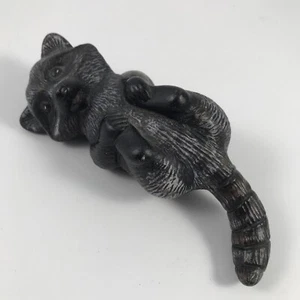 Vintage Hand Painted Ceramic PLAYFUL Porcelain RACOON FIGURINE - Dark Gray - Picture 1 of 5