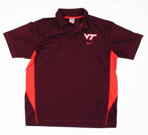 Virginia Tech Nike Fit Size L Jersey Short Sleeve Polo Shirt - Picture 1 of 10