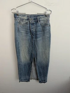 Helmut Lang Reconstructed Skirt Womens Size 26 Blue Denim Painter Made in Usa - Picture 1 of 12