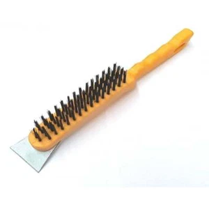 1 Heavy Duty Wire Brush DIY Engineers & Steel Scraper Rust Scale Paint 4 Row NEW - Picture 1 of 6