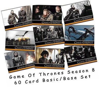 Game Of Thrones Season 8 (Eight) - 60 Card Basic/Base Set - Rittenhouse 2020 - Image 1 of 4