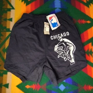 Vtg Nos Chicago White Sox Logo Cotton Pocket Shorts Mens Small New Tags 90s - Picture 1 of 6