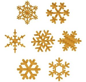 Snowflake Stickers - Carbon Fiver Vinyl Winter Christmas Decals - 7 Pack Set
