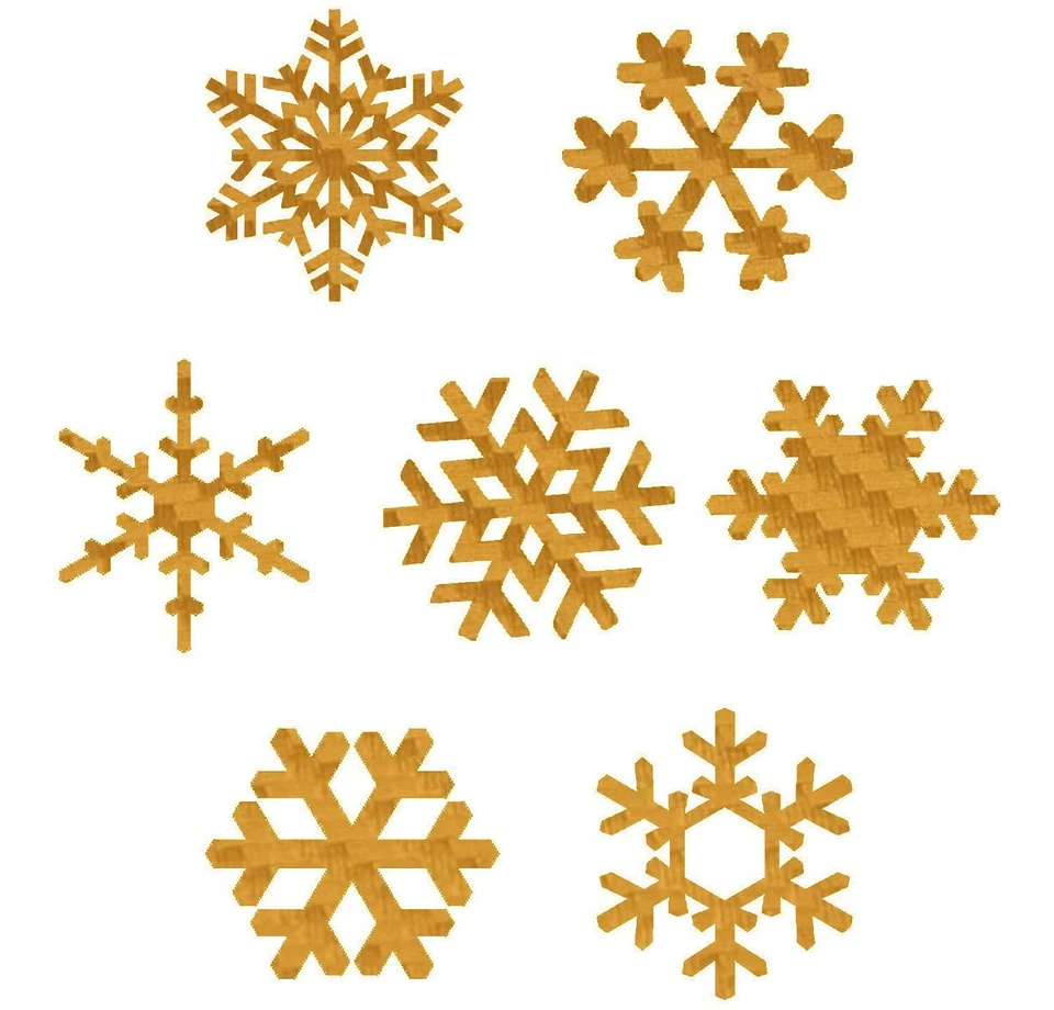 Snowflake Stickers - 7 Pack of Carbon Fiber Winter Snowflakes Decals - Image 1 of 1