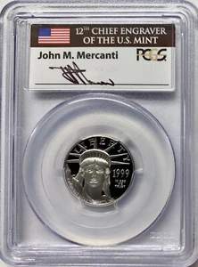 1999-W $25 quarto di oncia platino American Eagle PCGS PR-70 DCAM Mercanti - Foto 1 di 4