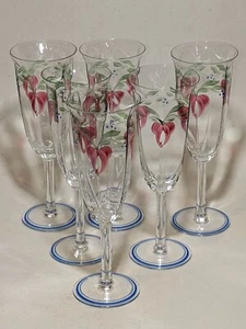 Set 6 Orrefors Maja Crystal Glass Champagne Flutes – Eva Englund - Bild 1 von 8