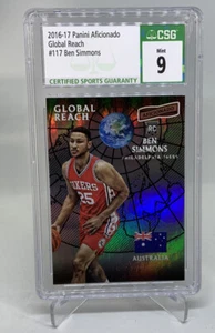 2016-17 Panini Aficionado Global Reach Ben Simmons RC Rookie #117 CSG 9 A8 - Picture 1 of 2