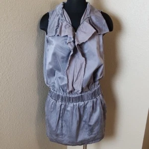 Metropark Sleeveless Silk Blend Gray Mini Dress Distressed Size Medium M - Picture 1 of 6