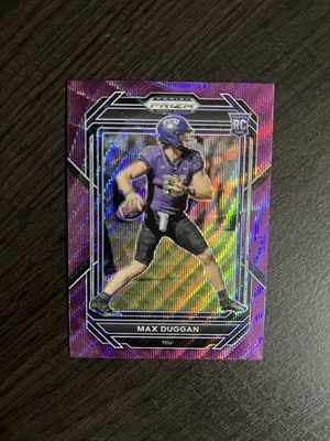 2023 Panini Prizm Draft Picks - Max Duggan #107 Purple Wave Prizm (RC) - Image 1 of 4