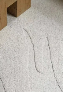 Cream-White, Hand-Tufted Wool Soft Area Rug Carpet, 5x8, 6x9, 8x10, 9x12 - Picture 1 of 6