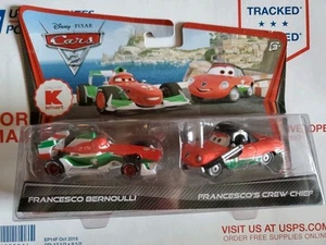Disney Cars 2 Pack Movie Moments FRANCESCO BERNOULLI & CREW CHIEF GIUSEPPE - Picture 1 of 4