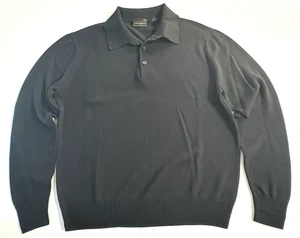 Joseph Abboud Pullover Herren schwarz Kaschmirmischung Knopf VNeck Langarm Strick - M - Bild 1 von 9