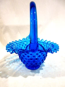 Cesta-grieta Fenton Blue Hobnail - Imagen 1 de 7