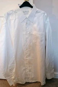 M&S / St Michael Mens Two Fold Yarns White Vintage formal Shirt 100% Cotton XL - Picture 1 of 8