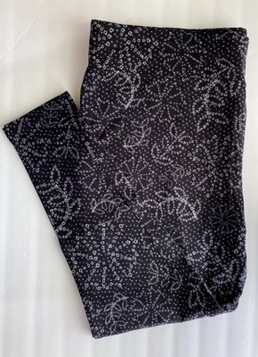 Leggings ajustados Terra & Sky tiro alto para mujer geométricos florales negros plus 4x nuevos con etiquetas Foto 1 de 4