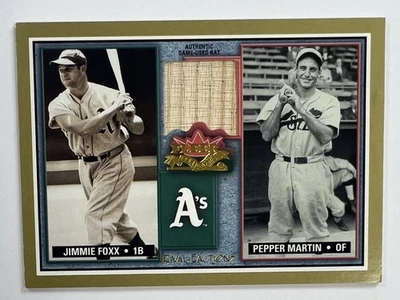 2002 Fleer Fall Classic Jimmie Foxx & Pepper Martin Rival Factions Relic AR129 - Image 1 of 2