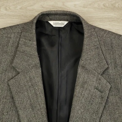 Joseph & Feiss Lambswool Tweed Blazer Men's 48XL Extra Long Herringbone 2 Button - Image 1 of 4