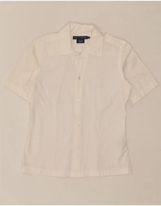 RALPH LAUREN Womens Short Sleeve Shirt US 4 Small White Cotton AE12 - Picture 1 of 4