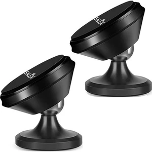 Magnetic Phone Holders for Car Dashboard 2 Pack. Black 360 Degree Rotating Ce... - Picture 1 of 8