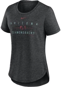 Arizona Diamondbacks Women’s Nike Heather Black Knockout Team Stack T Shirt NEW - Picture 1 of 8
