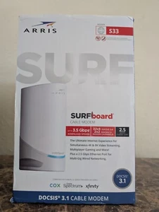 Modem câble Arris S33 Surfboard DOCSIS 3.1 - 3,5 Gbit/s - Neuf / Inutilisé / Boîte ouverte - Photo 1/10