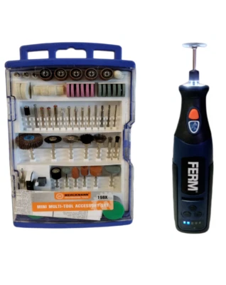 FERM® Akku Dremel Multifunktion Schleifgerät Kombiwerkzeug + 248tlg. Zubehörsets - Bild 1 von 4