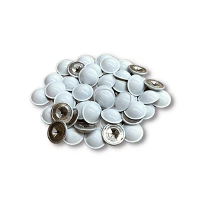 White Insulation Dome Caps, 12 Gauge, Aluminum, 200/Bag - Picture 1 of 3