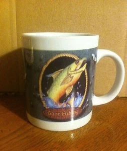 Angeln Becher Gone Fishing Fliegenfischen Barsch Kaffeetasse  - Bild 1 von 10