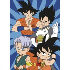 Dragon Ball Super Fleece Blanket 100 x 140 cm Goku, Vegeta, Goten & Trunks - Picture 1 of 1