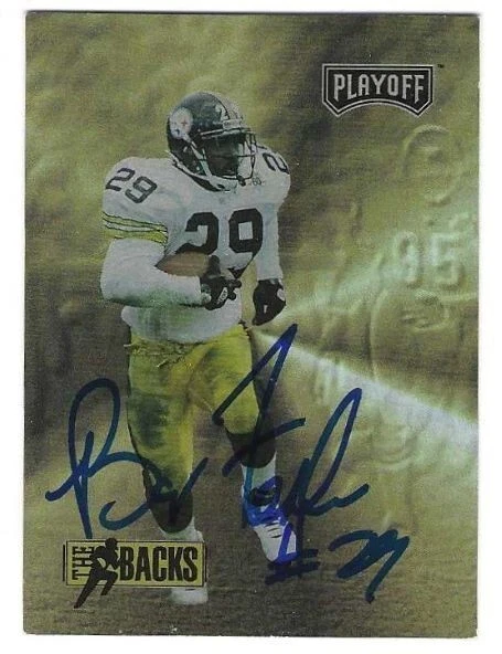 Signed BARRY FOSTER 1993 Playoff TB Pittsburgh Steelers card #282 w/Show Ticket - Image 1 of 1