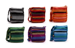 Large Casual Shoulder Bag Nepal Woven Hippie Boho Hobo Ethnic Sling Cotton Bags - Picture 1 of 16