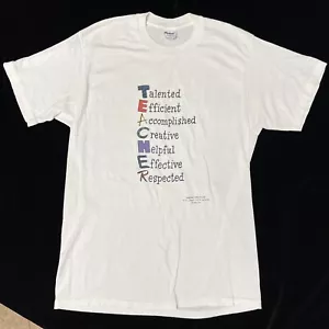 Vtg 80's Stedman Hallmark Shoebox Greetings Teacher Instructor 50/50 T Shirt L - Picture 1 of 4