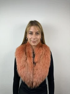 Fur fox collar, real fur stole, fox collar, Orange collar - Picture 1 of 9