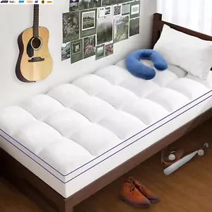 Twin XL Mattress Topper for College Dorm Room, Extra Thick Pillow Top Twin Extra - Picture 1 of 7