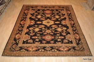 TOP QUALITY 8' X 9' BROWN HANMMADE ORIENTAL RUG vegetable dye chobi rug. - Picture 1 of 12