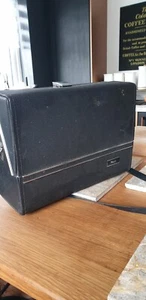 Vintage Large Camera And Accessories Case Ricoh Black Faux Leather Hard Flipdown - Picture 1 of 9