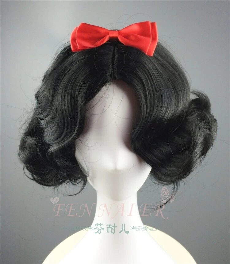 Peluca Cosplay Blancanieves Blancanieves Disney Negra Corta Foto 1 de 4