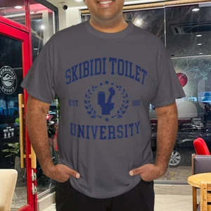 Skibidi Toilet University Funny Skibidi Meme T-Shirt - Picture 1 of 7