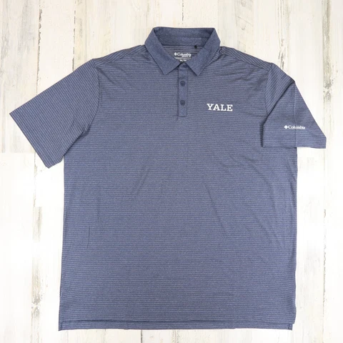 Yale Bulldogs Columbia Golf Blue Striped Polo Shirt Size 2XL Cover