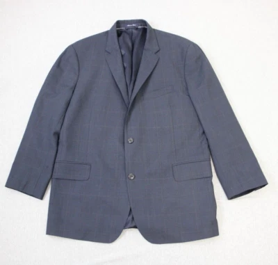 Lands' End Blazer Mens 46R Blue 100% Wool Notch Lapel Double Vented Suit Jacket - Image 1 of 4