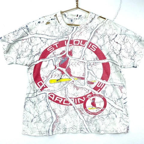 Vintage St Louis Cardinals T-shirt Size XL White Mlb Distressed Made Usa Cover