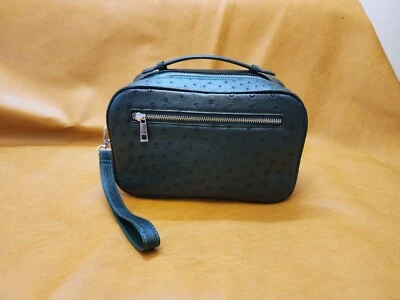 Green 100% Real,Genuine EXOTIC Ostrich Leather Skin Mens Handbag,Clutch Bags - Image 1 of 4