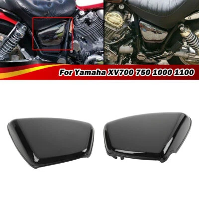 Batterie Abdeckung Seitendeckel Für Yamaha Virago XV 750 1000 1100 Glanz Schwarz - Bild 1 von 4
