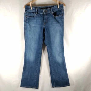 Pantalones de mezclilla para mujer Calvin Klein corte bota 8 bolsillos traseros de altura media azul oscuro lavado - Imagen 1 de 9