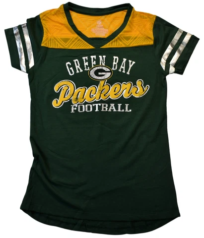 NFL Team Apparel Youth Girls Green Bay Packers Football Shirt New M, L Cover