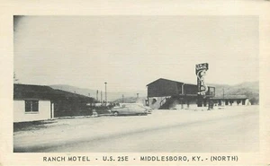 MIDDLESBORO KENTUCKY RANCH MOTEL VISTA POSTAL VINTAGE - Imagen 1 de 2